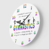 Grande Horloge Ronde Gymnastique Citation Inspirationnelle (Angle)
