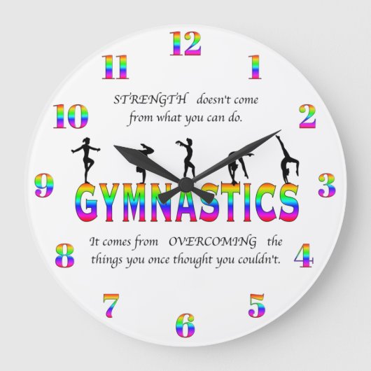 Grande Horloge Ronde Gymnastique Citation Inspirationnelle (Recto)