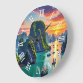 Grande Horloge Ronde Ha Long Bay Vietnam Sunset (Angle)
