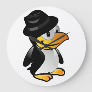 GRANDE HORLOGE RONDE HABILLÉ VERS LE HAUT PENGUIN
