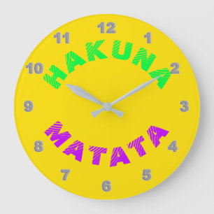 Grande Horloge Ronde Hakuna Matata Wall Clock