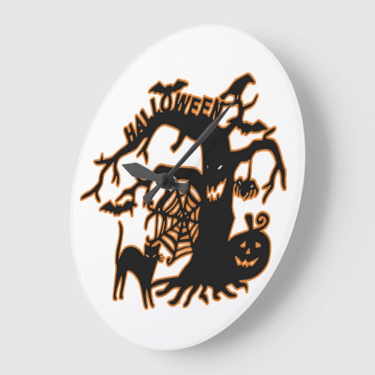 Grande Horloge Ronde Halloween (Angle)