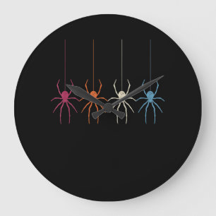 Grande Horloge Ronde Halloween 2020 Vintage Spider Web Silhouette
