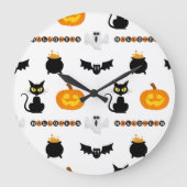 Grande Horloge Ronde Halloween and cat-themed wall clock. (Recto)