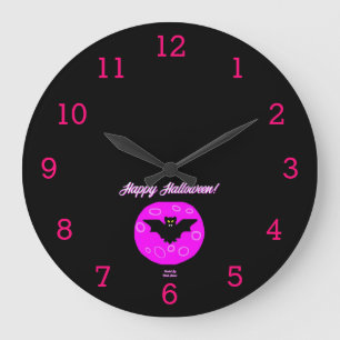Grande Horloge Ronde Halloween Bat Acrylic Wall Clock