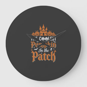 Grande Horloge Ronde Halloween Citrouille la plus cool du patch vintage