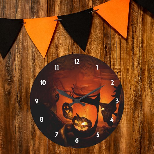 Grande Horloge Ronde Halloween Decoration Wall Clock