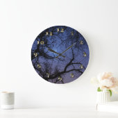 Grande Horloge Ronde Halloween design avec Spooky Tree and Moon (Maison)
