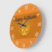 Grande Horloge Ronde Halloween heureux Jack-o'-lantern (Angle)