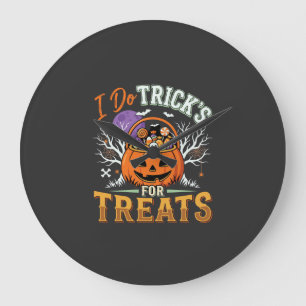 Grande Horloge Ronde Halloween Je Fais des Tours pour des Friandises Ci
