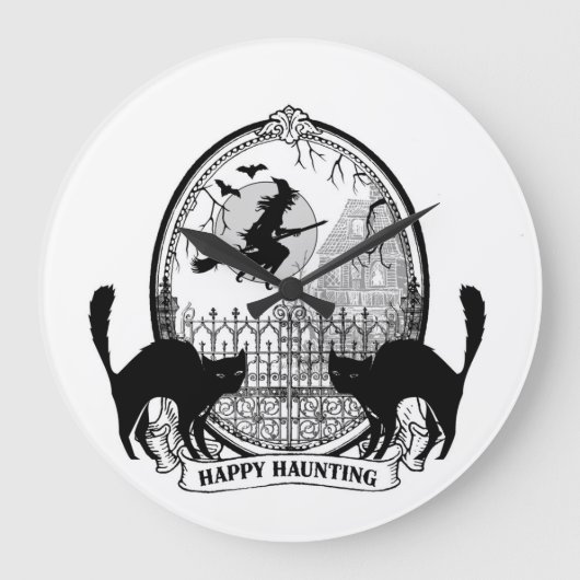 Grande Horloge Ronde Halloween moderne (Recto)