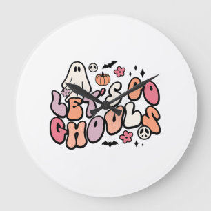 Grande Horloge Ronde Halloween Rétro