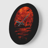 GRANDE HORLOGE RONDE HALLOWEEN SCARY RED MOON (Angle)