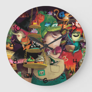 Grande Horloge Ronde Halloween Witches Kitchen