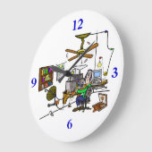 Grande Horloge Ronde Ham Radio "Man Cave" Wall Clock.  Customize It ! (Angle)
