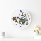 Grande Horloge Ronde Ham Radio "Man Cave" Wall Clock.  Customize It ! (Maison)