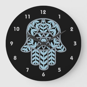 Grande Horloge Ronde Hamesh Hamsa Wall Clock