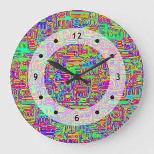 Grande Horloge Ronde Hand and Digitally Painted Pattern art 42