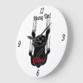 Grande Horloge Ronde Hang On Black Cat (Angle)