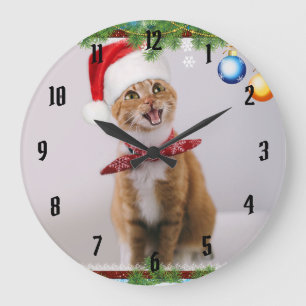 Grande Horloge Ronde Happy cat