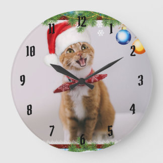 Grande Horloge Ronde Happy cat