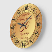 Grande Horloge Ronde Happy Customize Gold 50th Anniversary Large Clock (Angle)