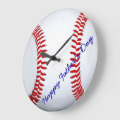 Grande Horloge Ronde Happy Father's Day Baseball Large Wall Clock (Angle)