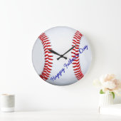 Grande Horloge Ronde Happy Father's Day Baseball Large Wall Clock (Maison)