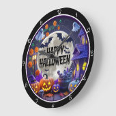 Grande Horloge Ronde Happy Halloween Spooky Night (Angle)