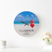 Grande Horloge Ronde Happy Hour Somewhere Tropical Beach Cocktail (Maison)