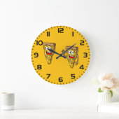 Grande Horloge Ronde Happy Mushroom Pizza Slices (Maison)