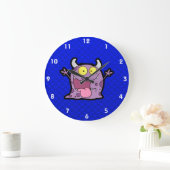 Grande Horloge Ronde Happy Purple Monster; Blue (Maison)
