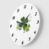 Grande Horloge Ronde Happy St. Patrick's Day (Angle)