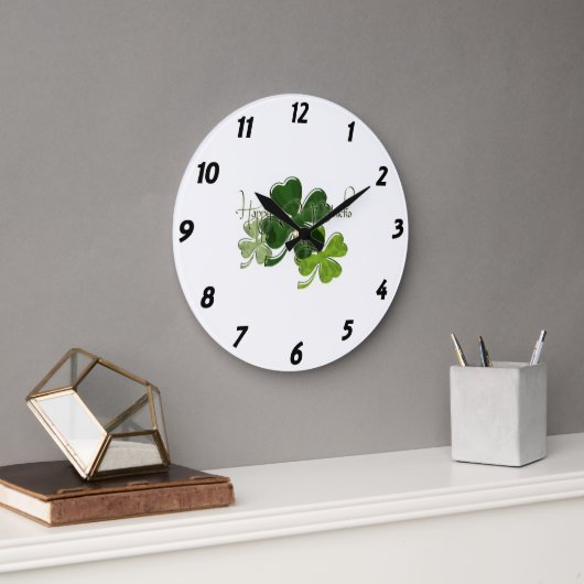 Grande Horloge Ronde Happy St. Patrick's Day (Bureau)