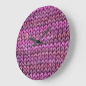Grande Horloge Ronde Harmonie de Knit : Texture de bande violette (Angle)