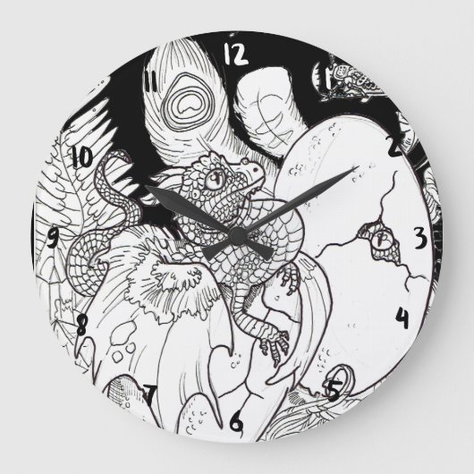 Grande Horloge Ronde Hatcheuse de dragon (Recto)