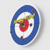 Grande Horloge Ronde "Hâte dure !" L'horloge du bigoudi - (bleu) (Angle)