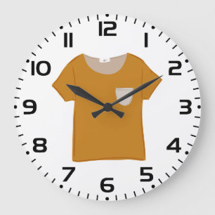 Grande Horloge Ronde Haut minimaliste jaune moutarde