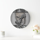 Grande Horloge Ronde Haut talon Empreinte de léopard avec léopard (Maison)