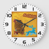 Grande Horloge Ronde Hawaii Aloha Tiki Bar Retro Luau Party (Recto)