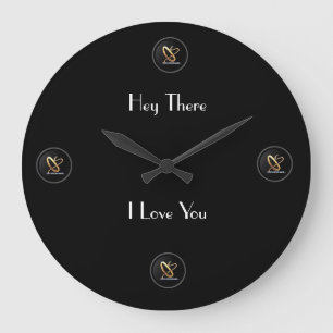 Grande Horloge Ronde "Hé là je t'aime" synchronisez