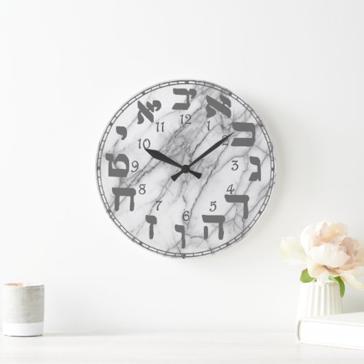 Grande Horloge Ronde Hebrew Numbers (Maison)