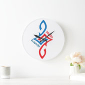 Grande Horloge Ronde Hello Friends Simple Happy Greeting Design (Maison)