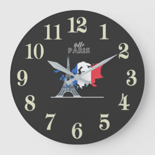 Grande Horloge Ronde Hello Paris