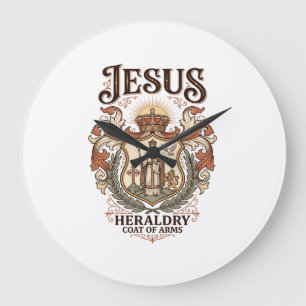 Grande Horloge Ronde Héraldique de Jésus Blason Héraldique de Jésus Bla