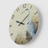 Grande Horloge Ronde Heron À Marsh Edge (Angle)
