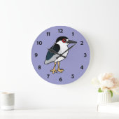 Grande Horloge Ronde héron de nuit Noir-couronné (Maison)