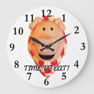 Grande Horloge Ronde Heure de manger, porc mignon