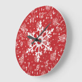 Grande Horloge Ronde Heure de Snowflake (Angle)