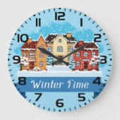 Grande Horloge Ronde Heure d'hiver neige (Recto)